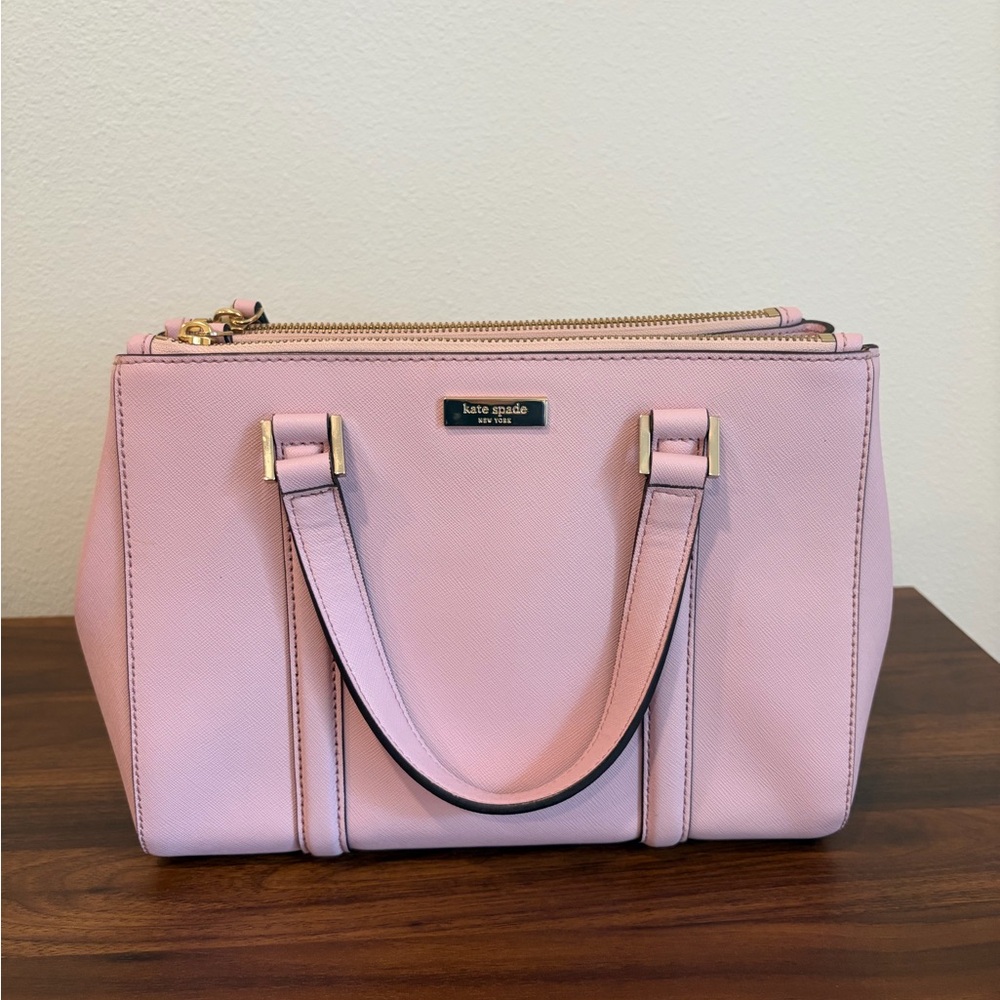 Kate Spade Light Pink Saffiano Satchel with Detachable Strap (with KS Dust Bag) - Picture 3 of 11